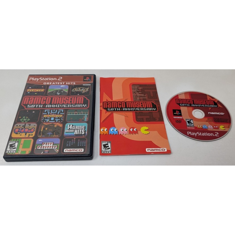 Namco Museum 50th Anniversary PlayStation 2 2005 PS2 Arcade Game Complete CIB